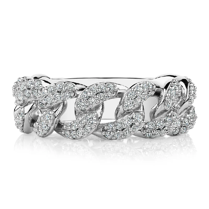 Women’s modern rings-Dress ring with 0.62 carats* of diamond simulants in sterling silver