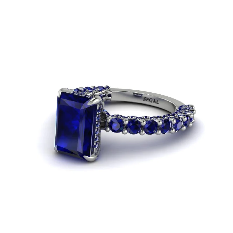 Women’s custom engagement ring-Vintage Radiant Cut Sapphire Engagement Ring - Renee No. 75