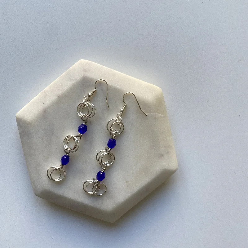 Women’s stud earrings-The Kiere Earrings in Cobalt Blue