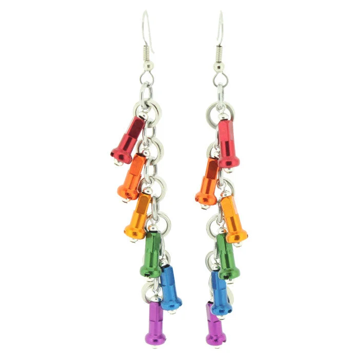 Women’s sparkling earrings-Tapered Rainbow Earrings - Wholesale