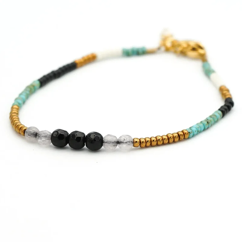 Women’s pearl bangle-SAFARI - Beaded Accent Bracelet