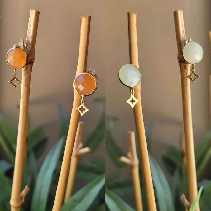 Women’s gemstone stud earrings-Pastel Post Earrings