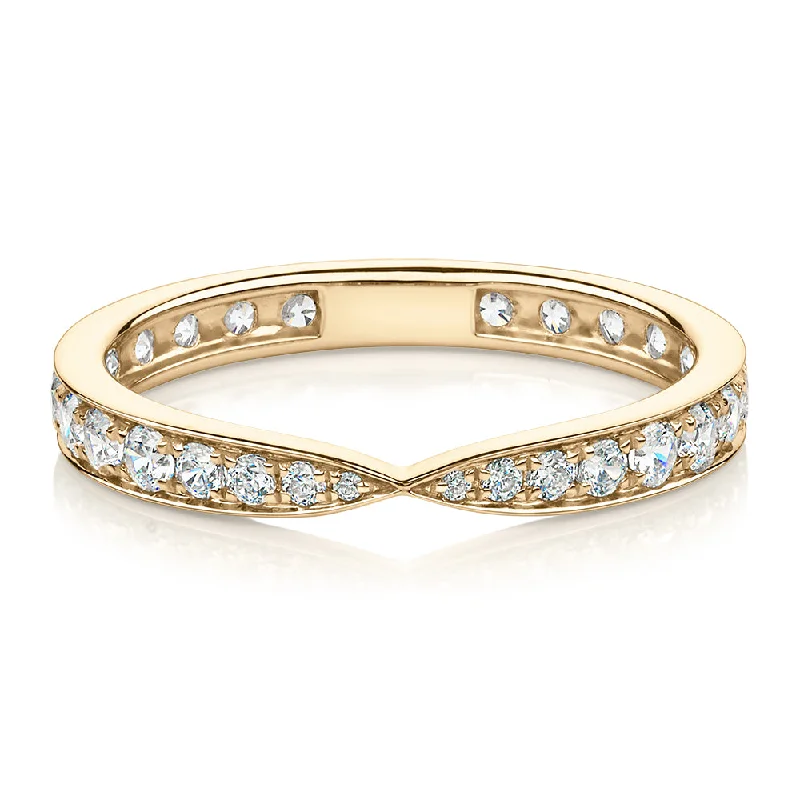 Women’s trendy rings-All-rounder eternity band with 0.75 carats* of diamond simulants in 10 carat yellow gold