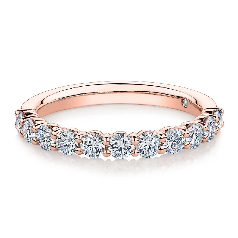 Women’s vintage-inspired rings-Signature Simulant Diamond 0.90 carat* TW round brilliant wedding or eternity band in 14 carat rose gold