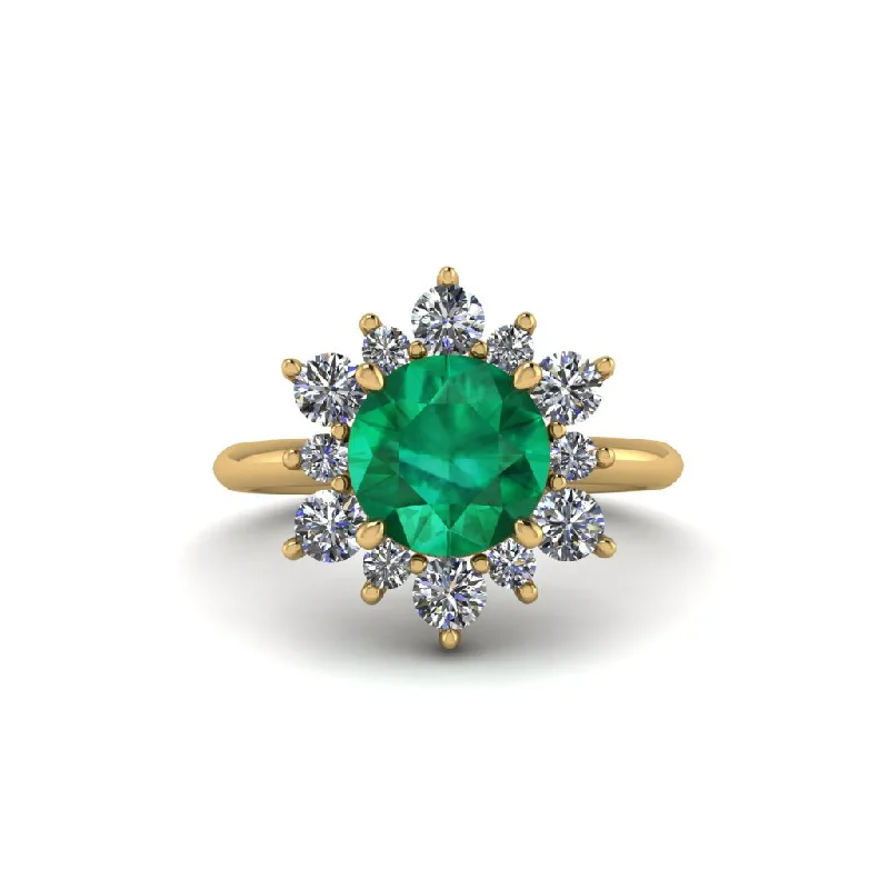 Women’s princess cut engagement ring-Vintage Emerald Snowflake Engagement Ring - Priscilla No. 4