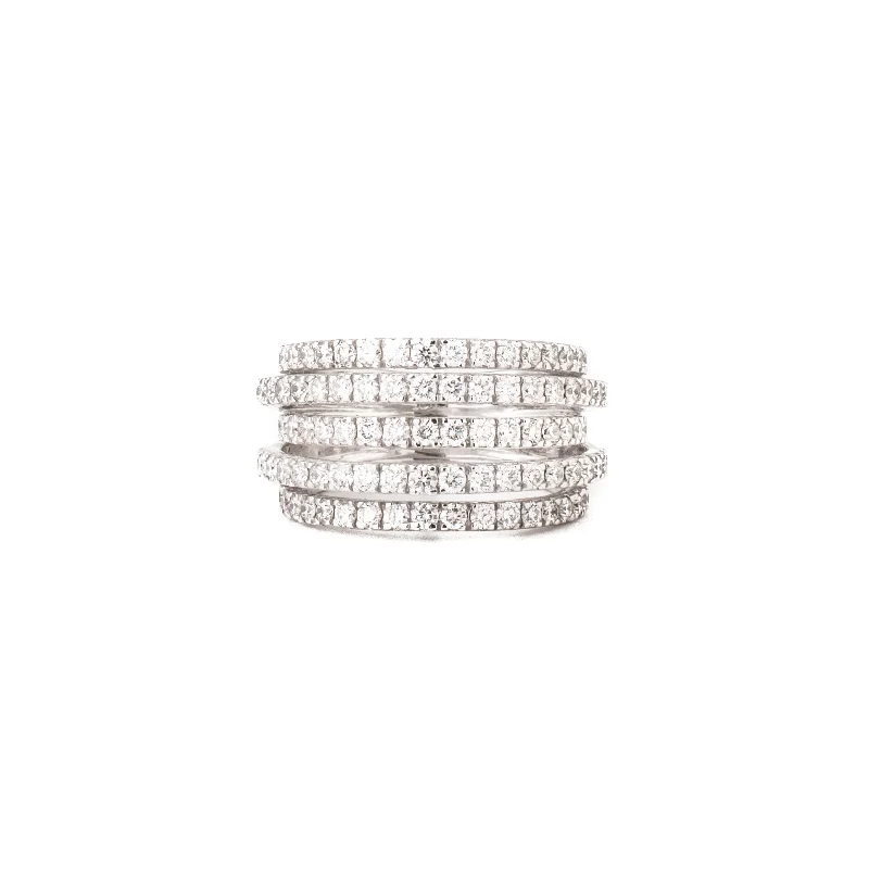 Women’s promise rings-Five Line Diamond Ring