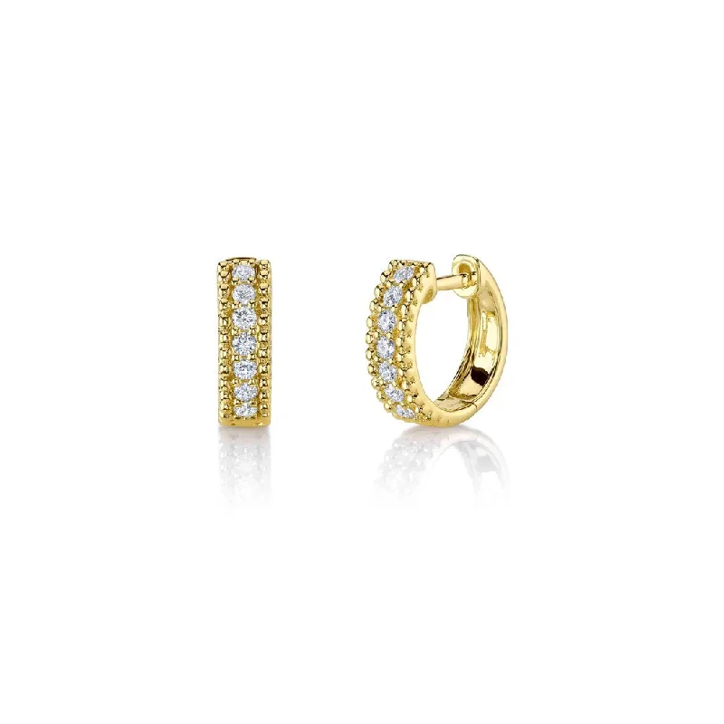 Women’s gold statement earrings-0.30 ctw Diamond Huggie Earrings