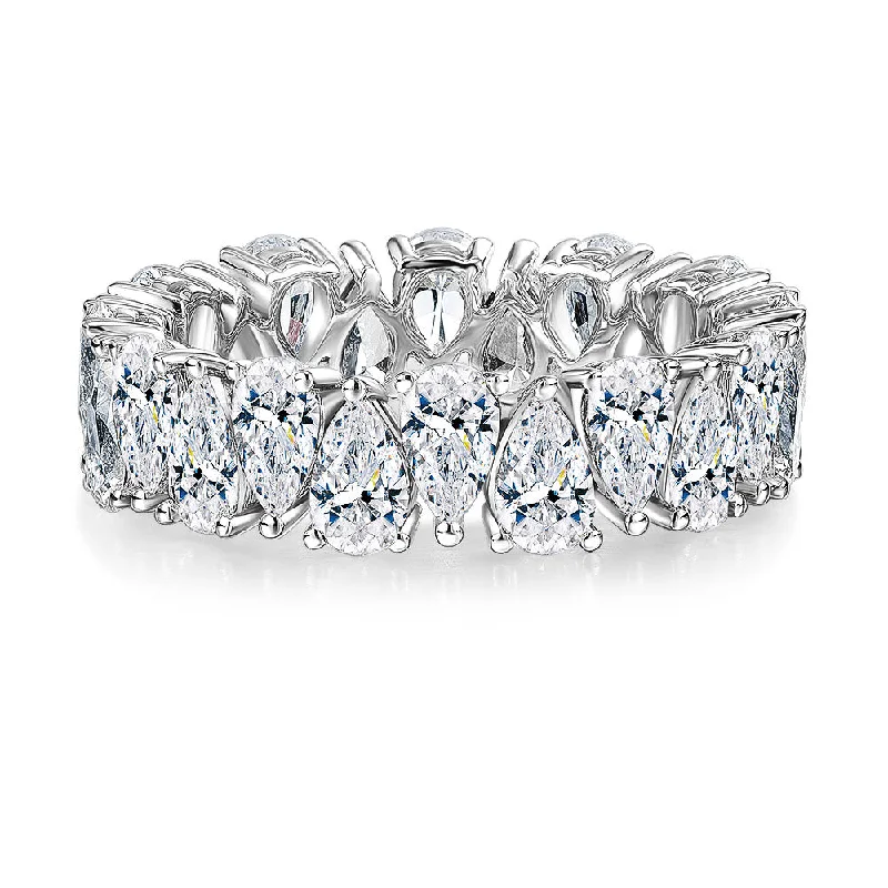 Women’s moonstone rings-All-rounder eternity band with 6 carats* of diamond simulants in 10 carat white gold