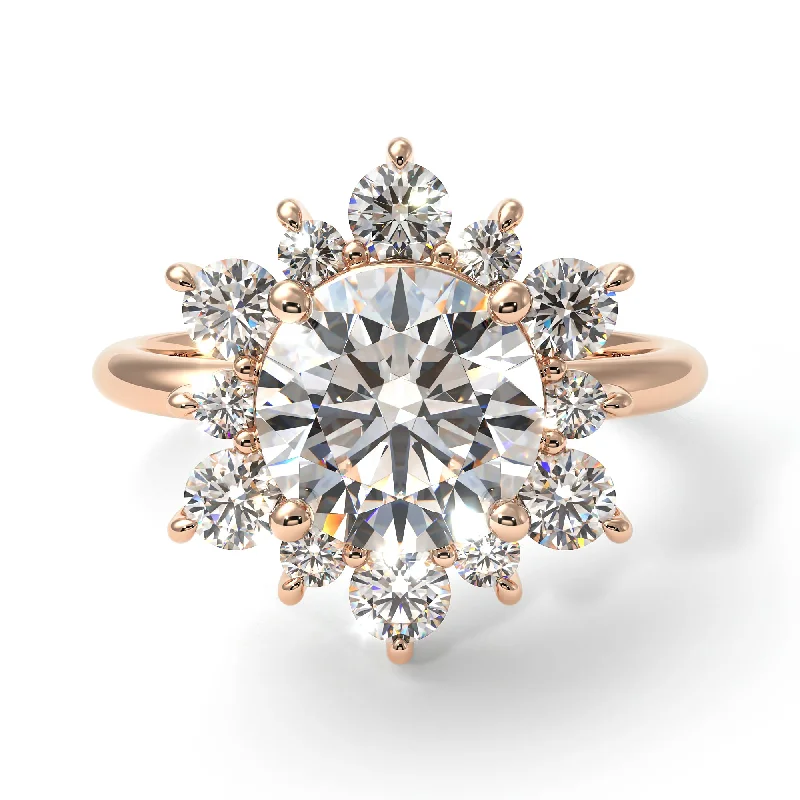 Women’s solitaire engagement ring-Vintage Diamond Snowflake Engagement Ring - Priscilla No. 2