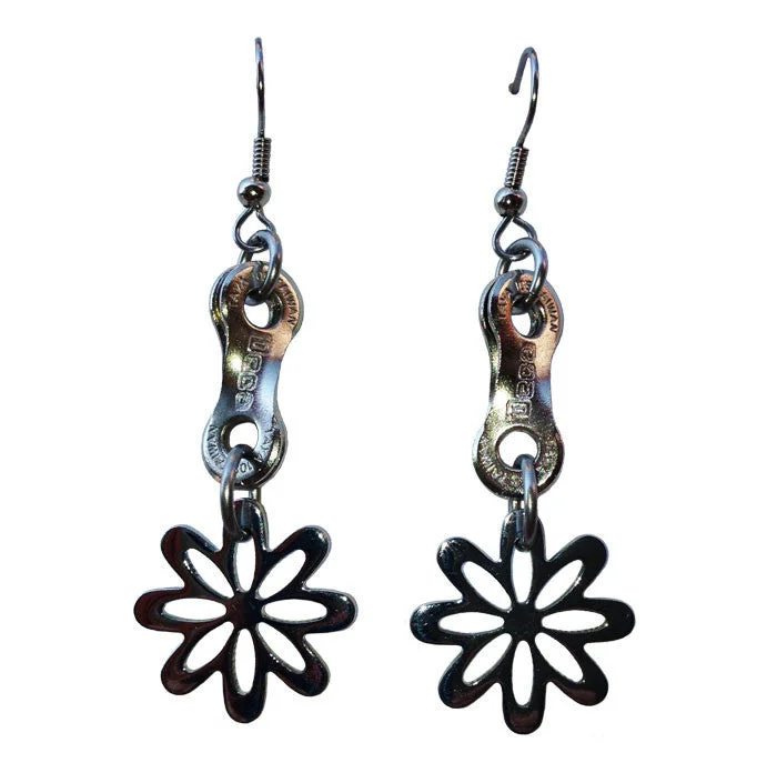 Women’s delicate earrings-Stainless Steel Daisy Chain Earrings