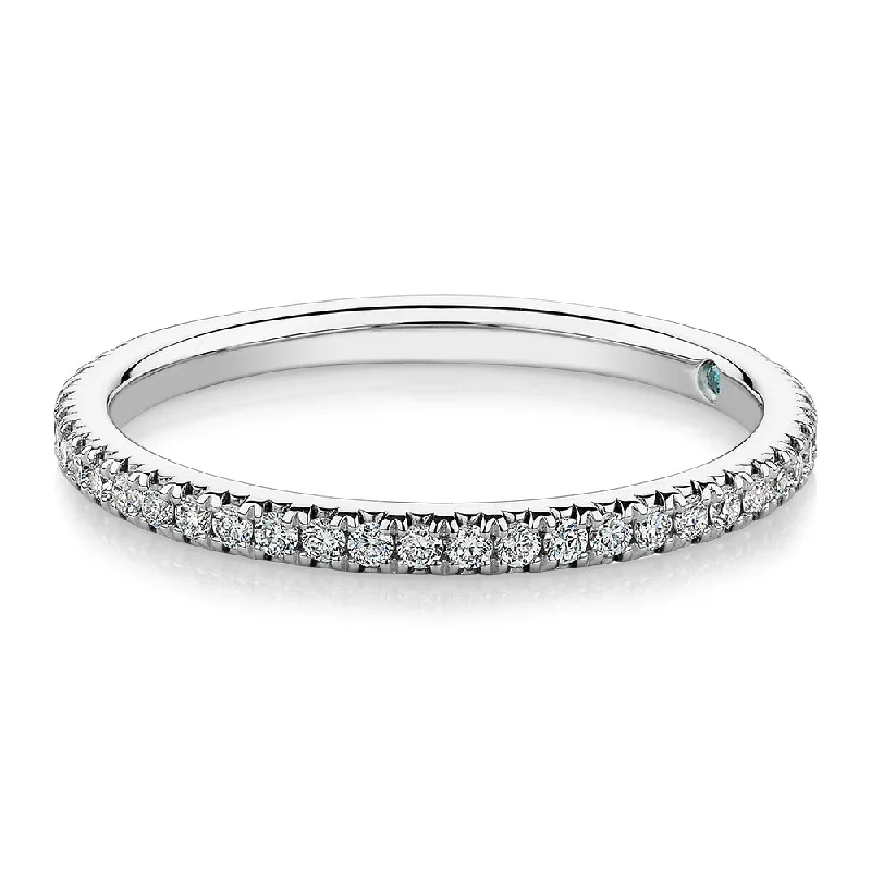 Women’s matching rings-Premium Lab-Grown Diamond, 0.23 carat TW round brilliant wedding or eternity band in 18 carat white gold