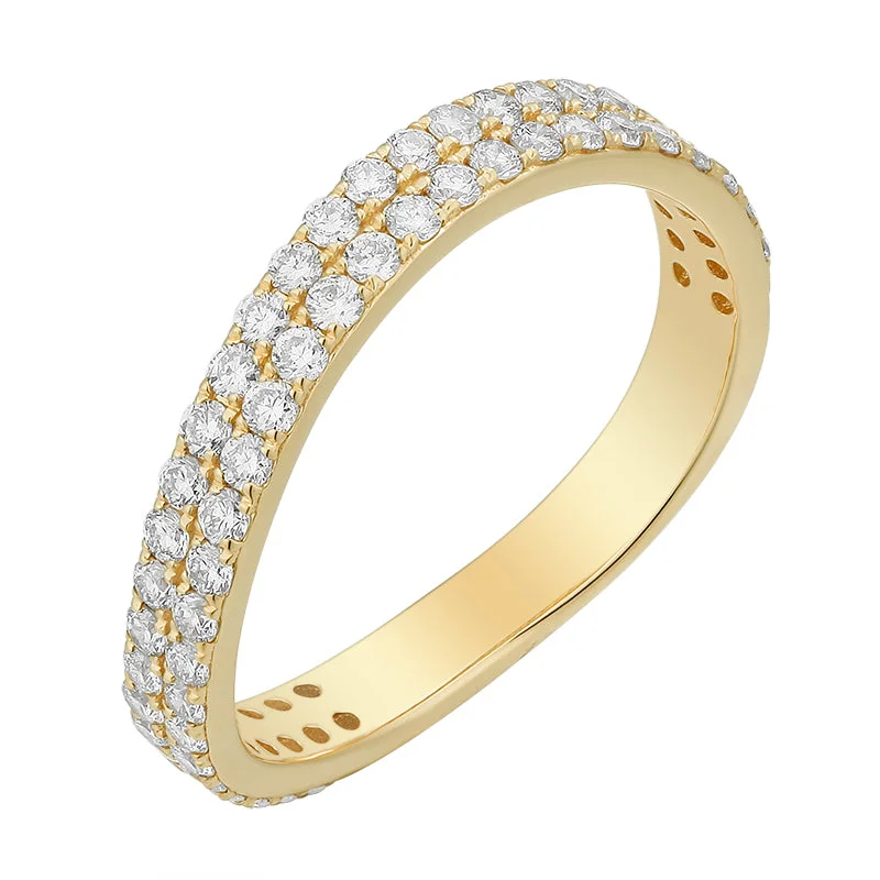 Women’s designer wedding rings-Diamond Wavy Ring