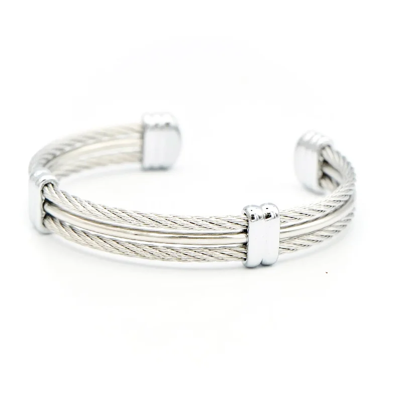 Women’s diamond cuff bracelet-TORQUE - Men's Stainless Steel Cuff Bracelet