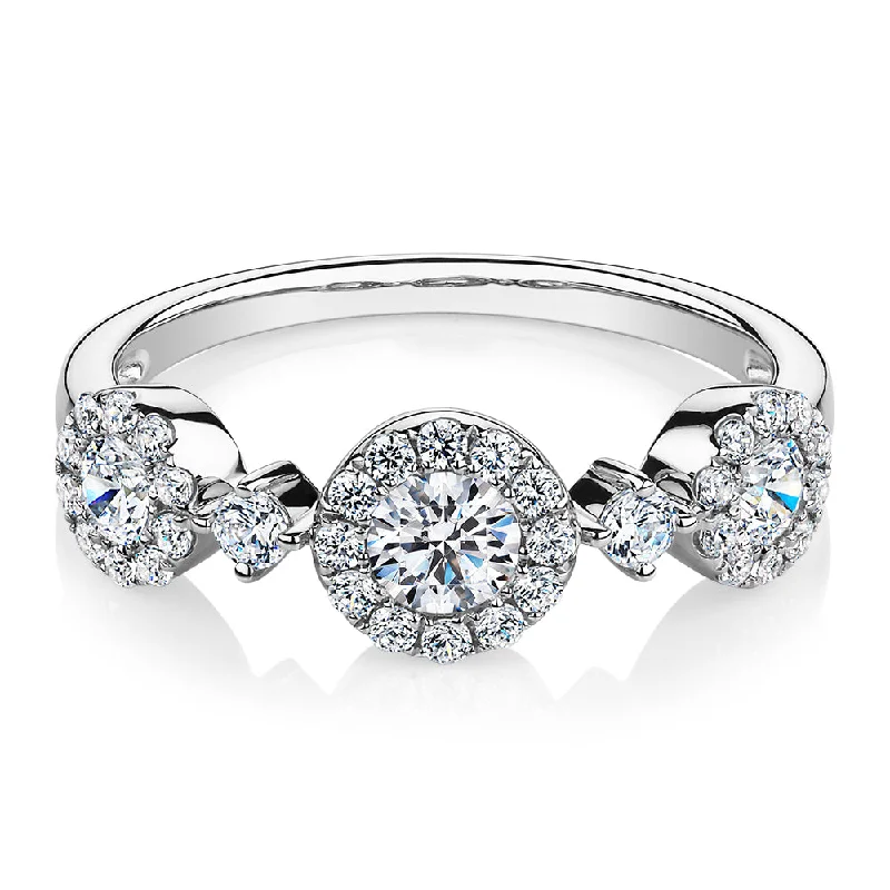 Women’s large rings-Celeste Dress ring with 0.83 carats* of diamond simulants in 10 carat white gold