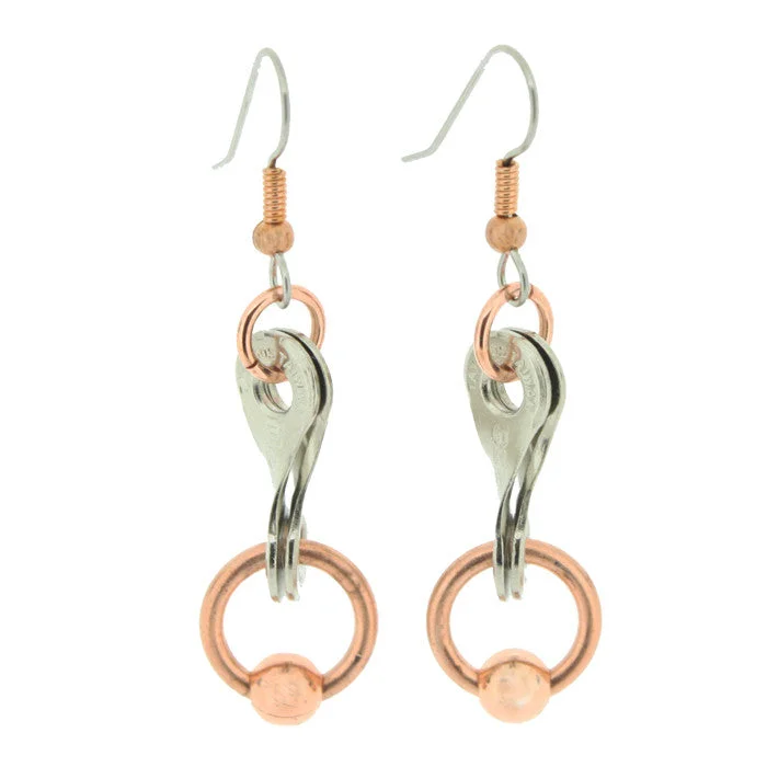 Women’s hoop statement earrings-Twisted Link Hoop & Ball Earrings