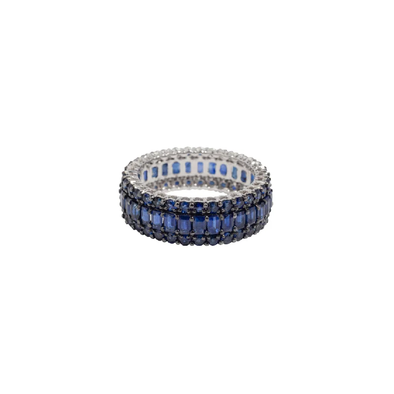 Women’s vintage diamond rings-Sapphire & White Gold Lena River Band