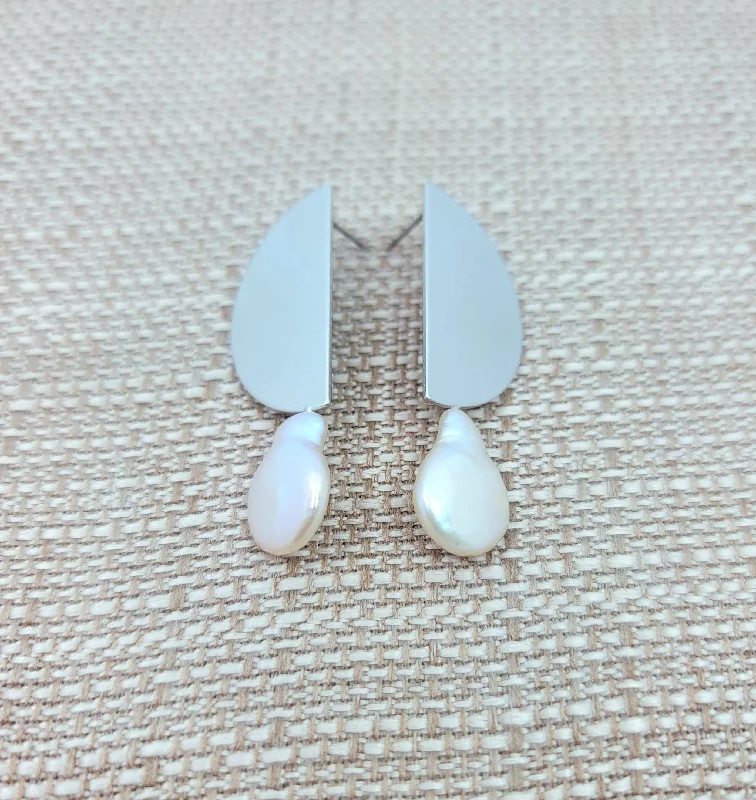 Women’s delicate earrings-Silver Moon Phase Earrings