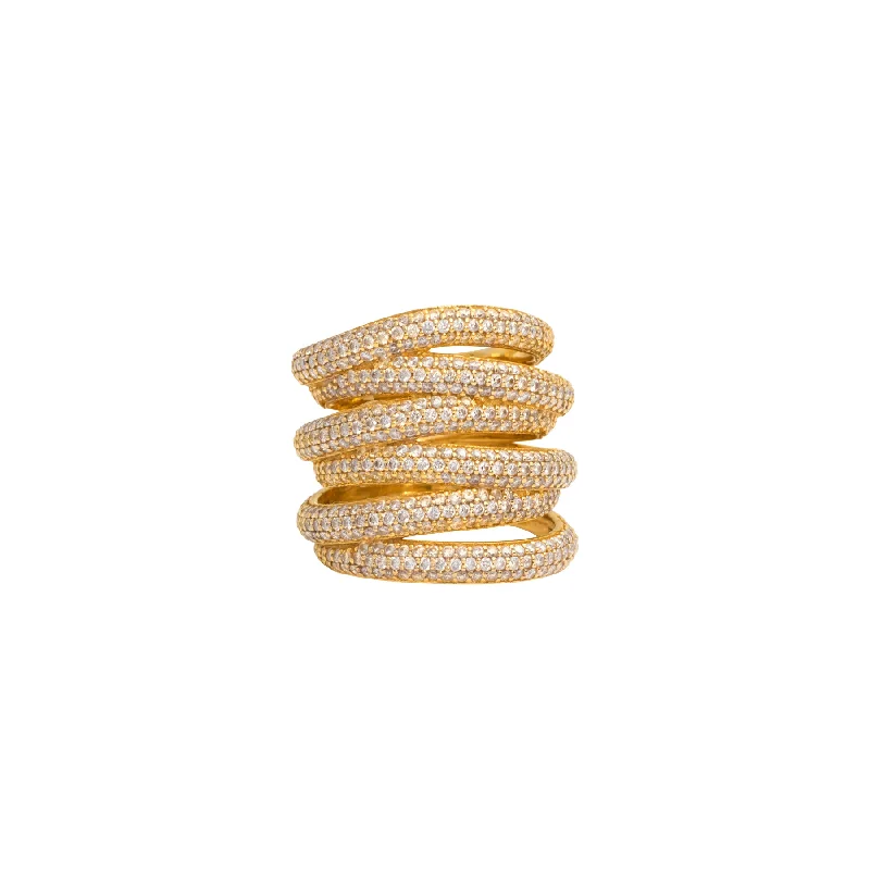 Women’s chunky rings-Yellow Gold Balanced Devotion Ring