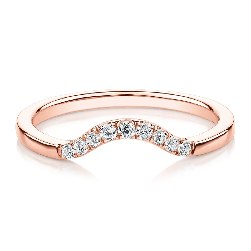 Women’s diamond solitaire rings-Wedding or eternity band in 10 carat rose gold