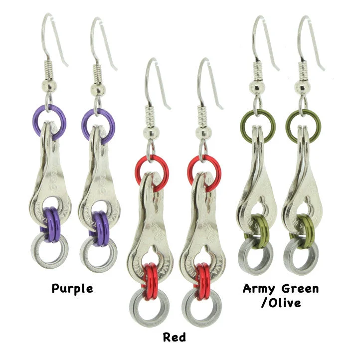 Women’s sparkly earrings-Colored Links & Roller Earrings