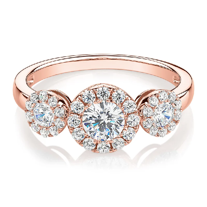 Women’s delicate rings-Celeste Dress ring with 1.02 carats* of diamond simulants in 10 carat rose gold