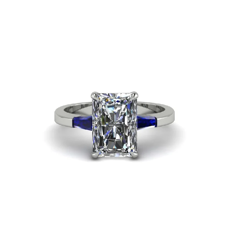 Women’s unique engagement ring setting-Three Stone Radiant Cut Diamond Engagement Ring - Hillary No. 63