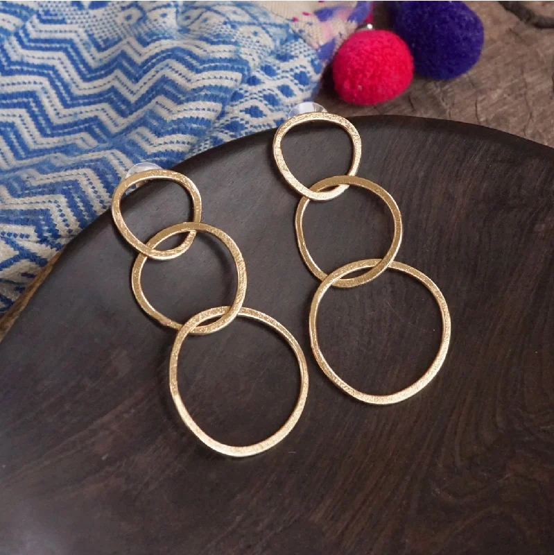 Women’s chic drop earrings-Round & Round Golden Boho Hoop Earrings