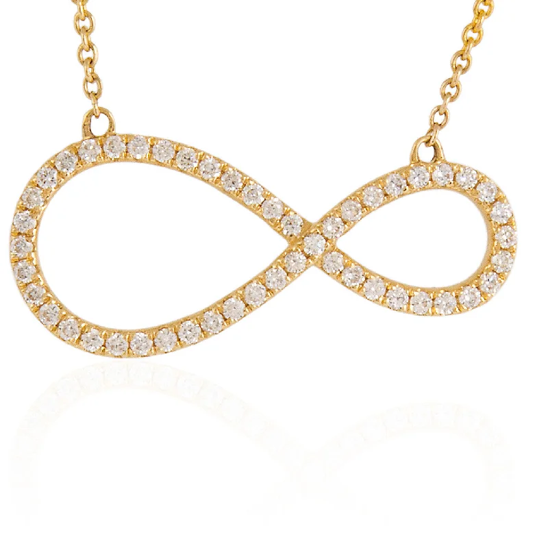 Women’s statement necklaces-18kt Yellow Gold 0.30ct Diamond Infinity Necklace