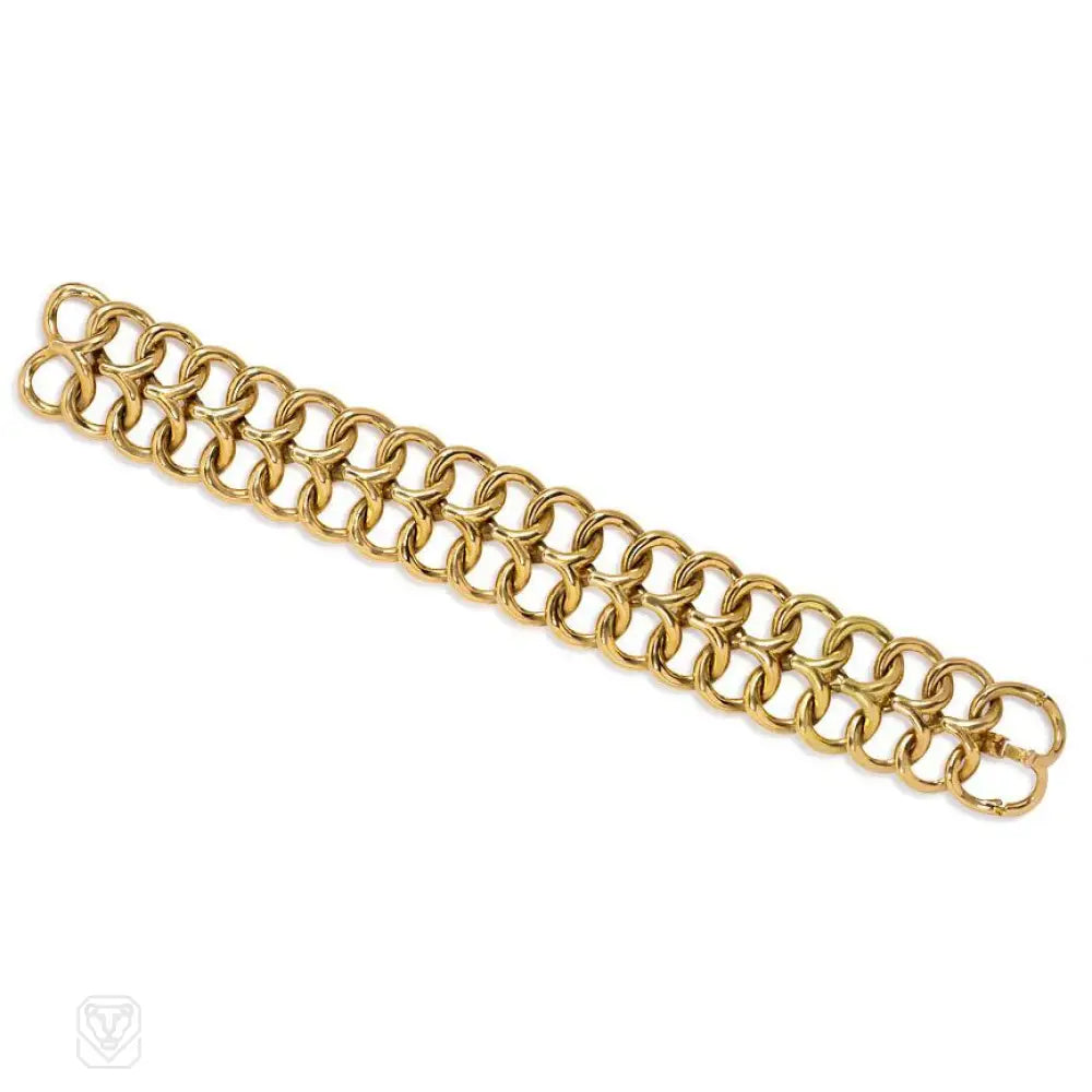 Women’s textured bangle-Retro gold figure-eight link bracelet, Van Cleef & Arpels