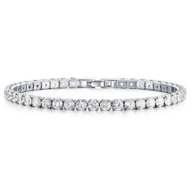 Women’s heart bracelet-Amelia Cubic Zirconia Single Row Tennis Bracelet