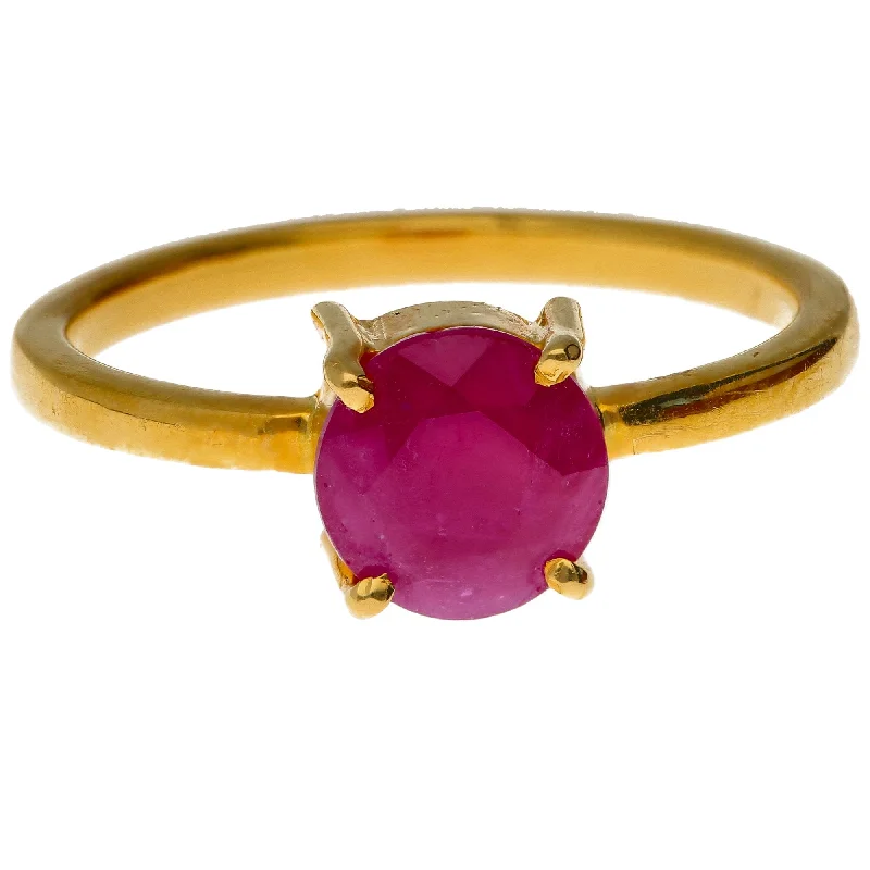 Women’s classic rings-22K Yellow Gold & Ruby Ring (Size 5.75)