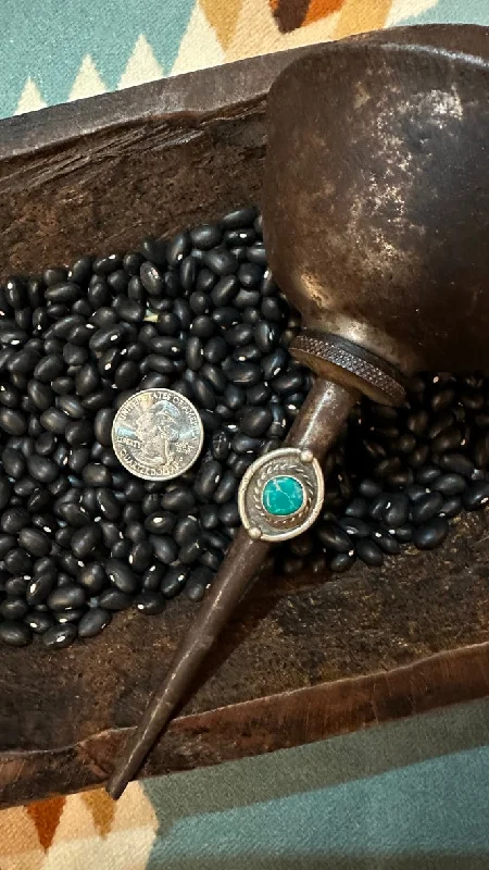 Women’s gold rings-Vintage Single Stone Turquoise Ring