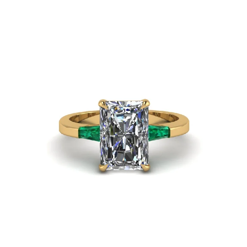 Women’s radiant cut engagement ring-Three Stone Radiant Cut Diamond Engagement Ring - Hillary No. 16