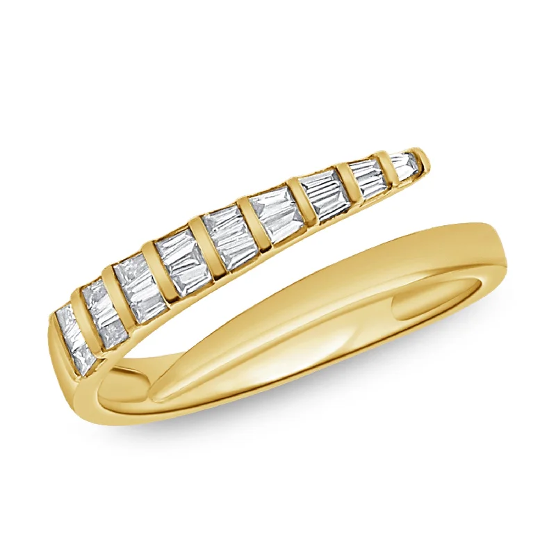 Women’s fashion rings-Wrap Half Diamond Ring