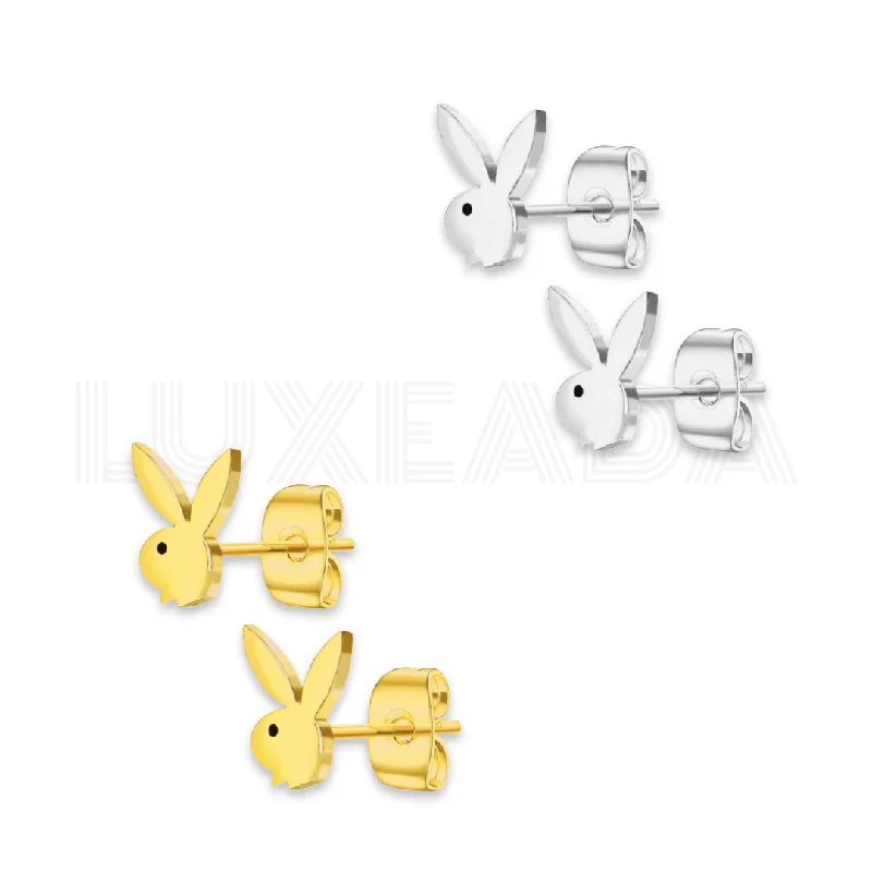 Women’s custom earrings-Bunny Stud Earrings