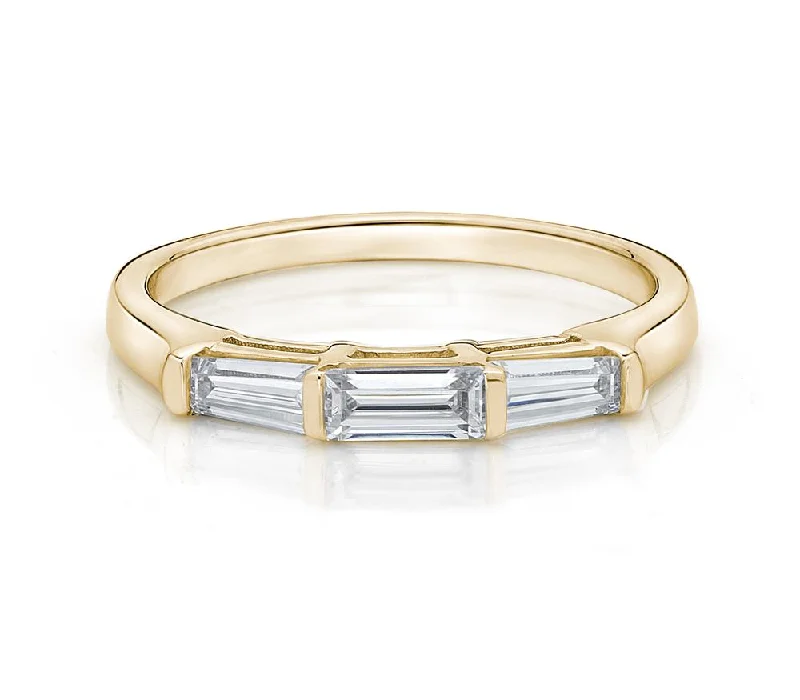 Women’s vintage rings-Wedding or eternity band with 0.66 carats* of diamond simulants in 14 carat yellow gold