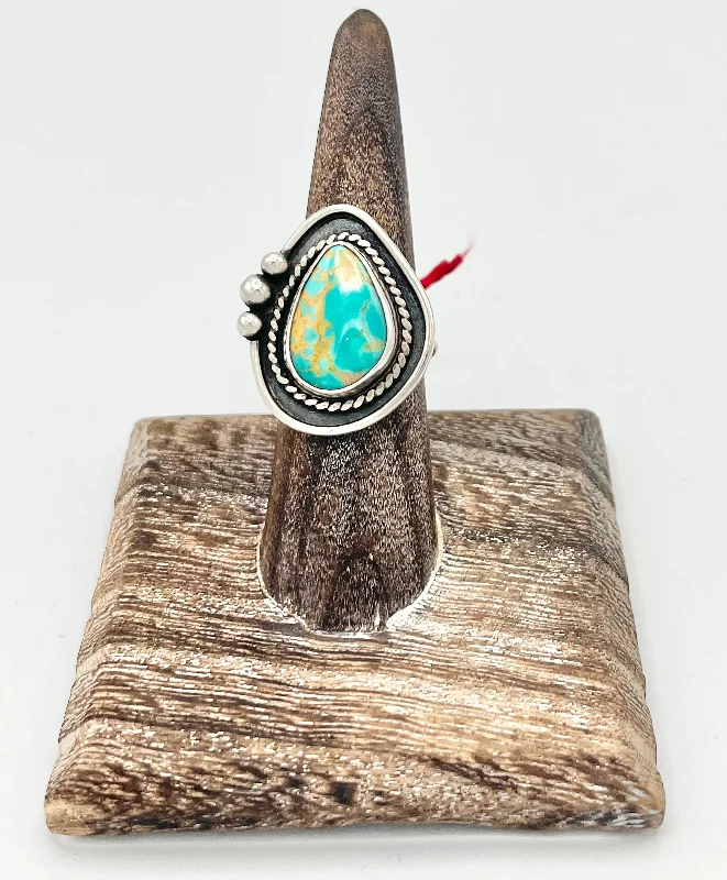 Women’s large rings-Ring- Reagan Hough Cactus Blossom Silver Turquoise