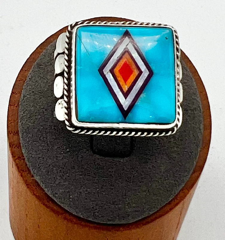 Women’s promise rings for her-Ring- Aldrich Kingman, Oxblood Coral, Opal