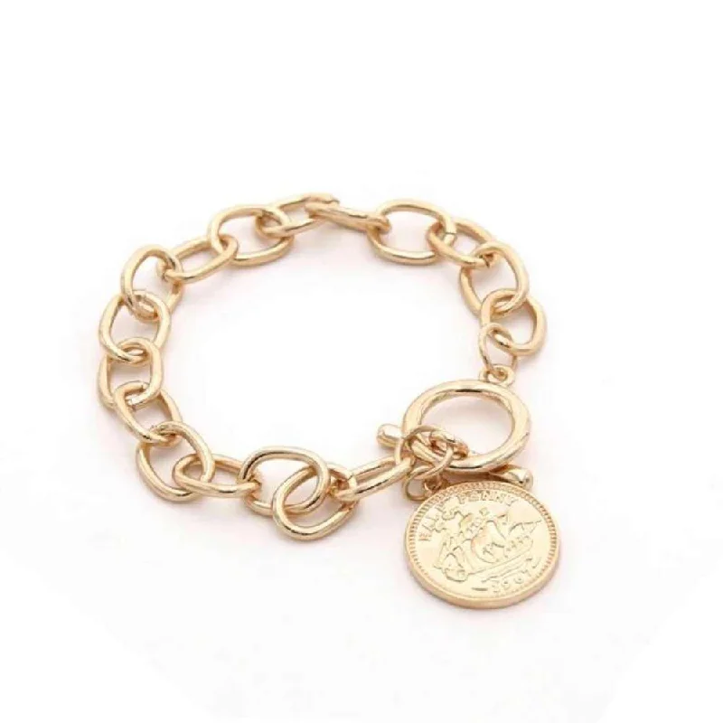 Women’s stylish bangle-Coin Charm Bracelet