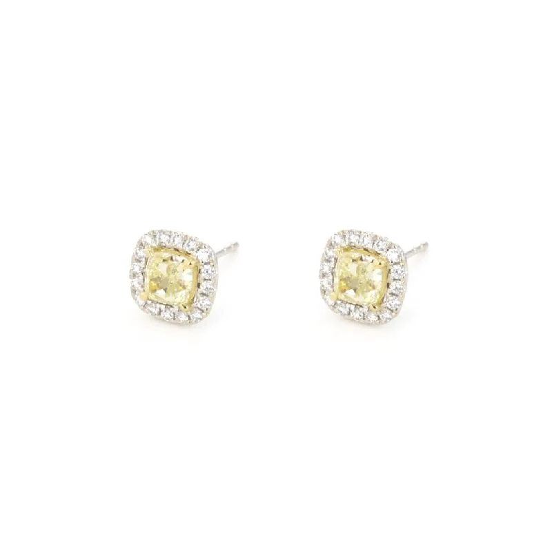 Women’s engraved earrings-Yellow Diamond & White Diamond Earrings | M10268908