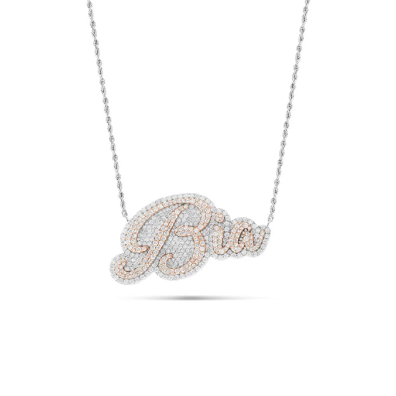 Women’s colorful necklaces-Customizable Bilevel Diamond Name Necklace on Rope Chain