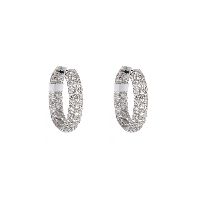 Women’s elegant drop earrings-3.05 ctw Diamond Inside-Out Hoop Earrings