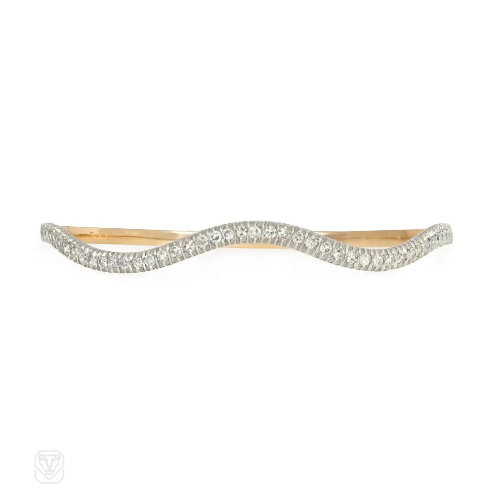 Women’s trendy bracelet-Antique diamond wave bracelet