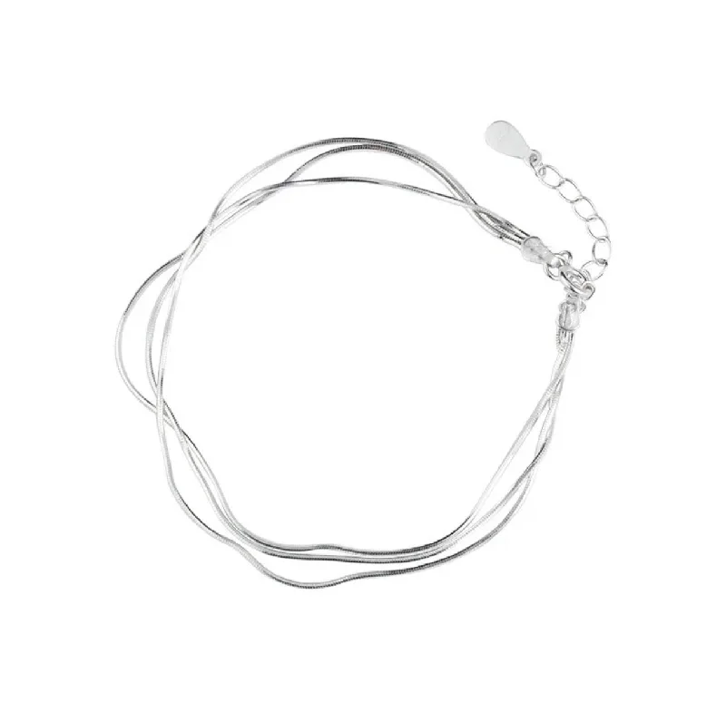 Women’s iconic bangle-STRANDED - Sterling Silver Layered Accent Bracelet