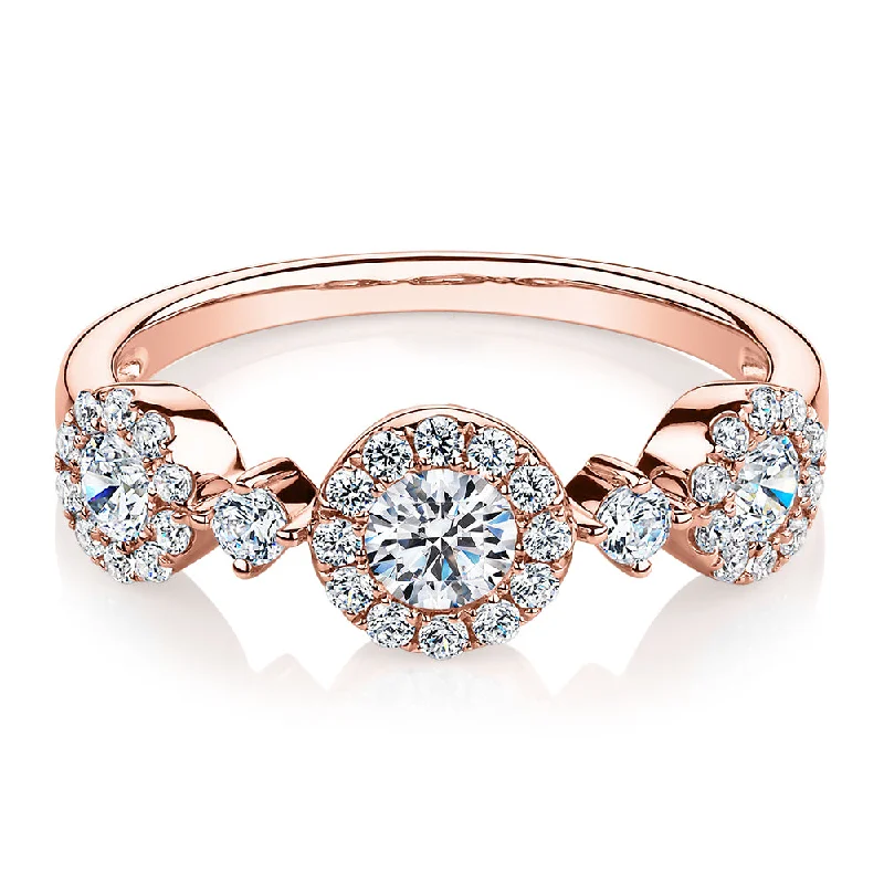 Women’s promise rings for her-Celeste Dress ring with 0.83 carats* of diamond simulants in 10 carat rose gold