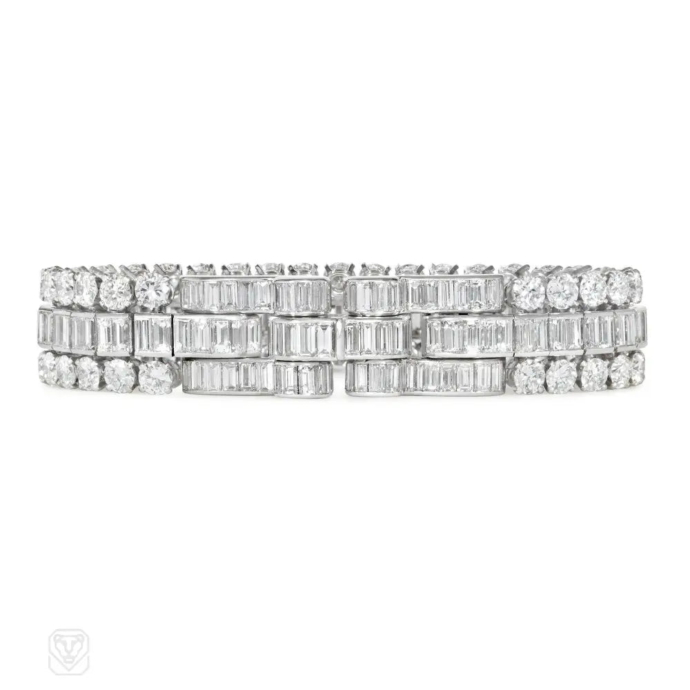 Women’s chunky bracelet-Boucheron, Paris Art Deco diamond bracelet