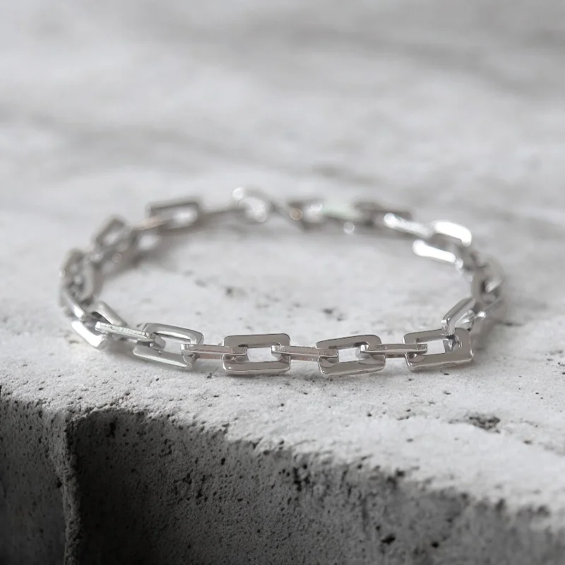 Women’s timeless bracelet-CURB CHECK - Silver Men’s Chain Bracelet