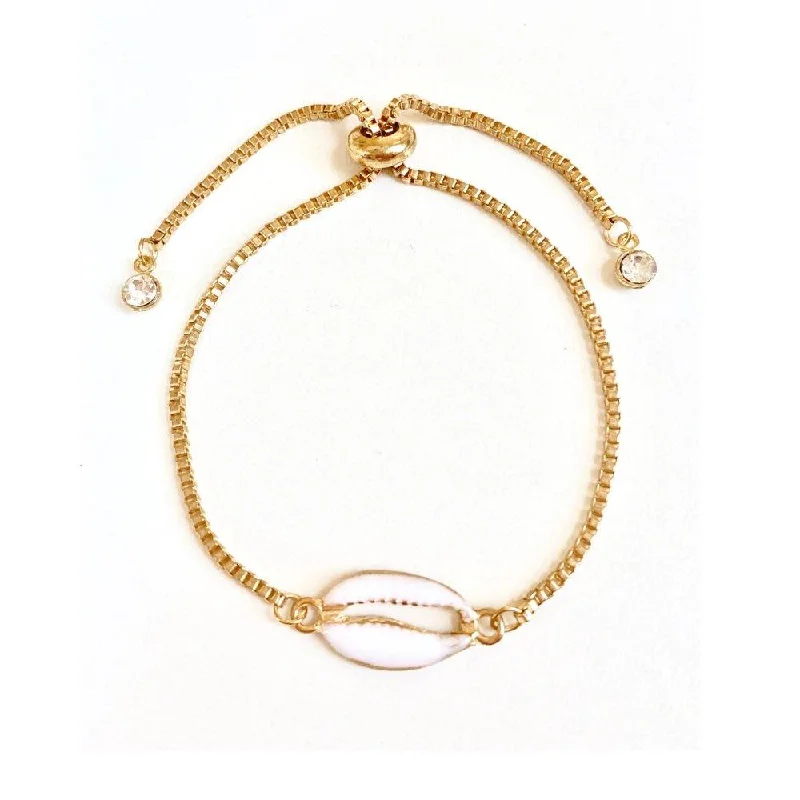 Women’s fashionable bracelet-Seashell Bracelet Adjustable Spring Closure