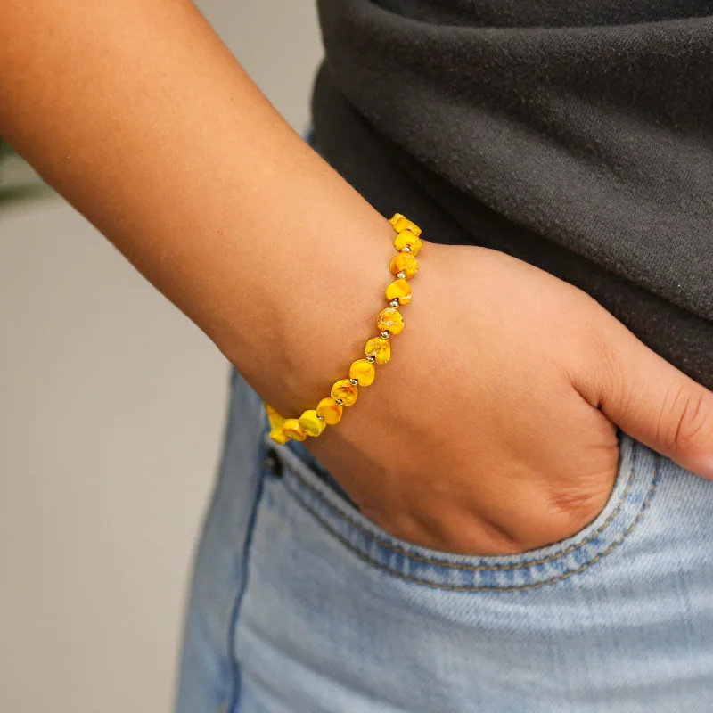 Women’s classic bracelet-Stoned Heart Yellow - Stone Heart Accent Bracelet