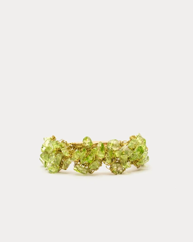 Women’s tennis bangle-Rocks Cluster Bracelet Green